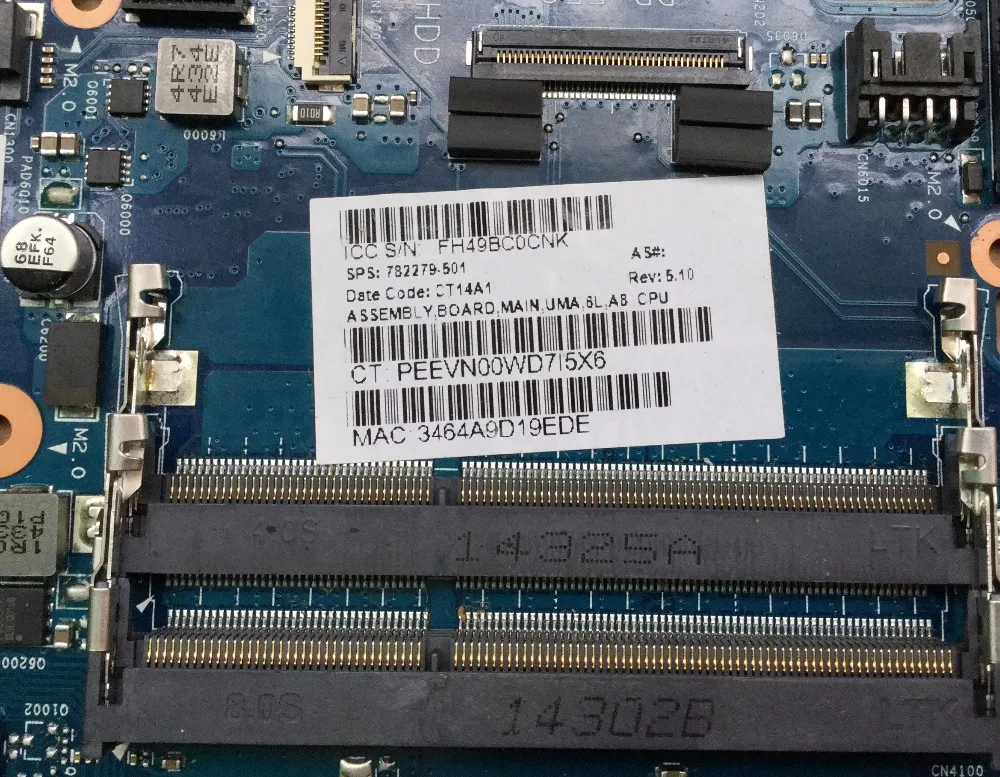  782279-501 782279-001 Free Shipping FOR HP 15Q-Z M6-N series Laptop Motherboard 6050A2626301-MN-A01