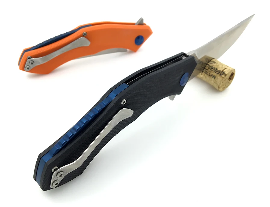 WTT Ball Bearing Folding Knife Blue Moon Tactical Camping Hunting Pocket Knives D2 Blade G10 Handle Survival EDC Rescue Tools