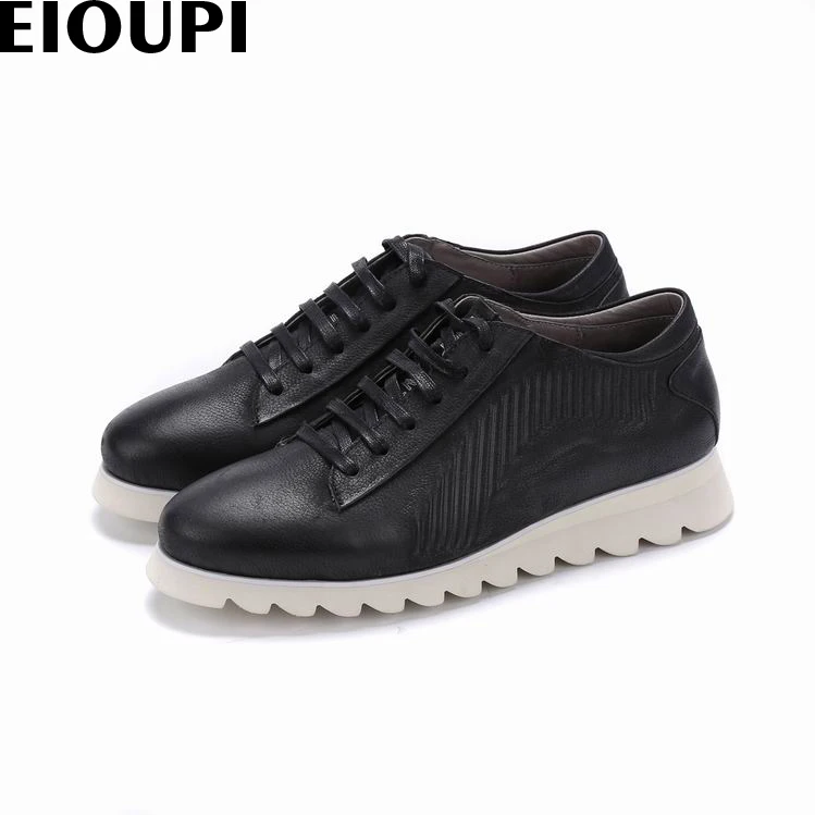 

EIOUPI new design genuine real leather mens fashion business casual retro shoe breathable men brogue shoes e112