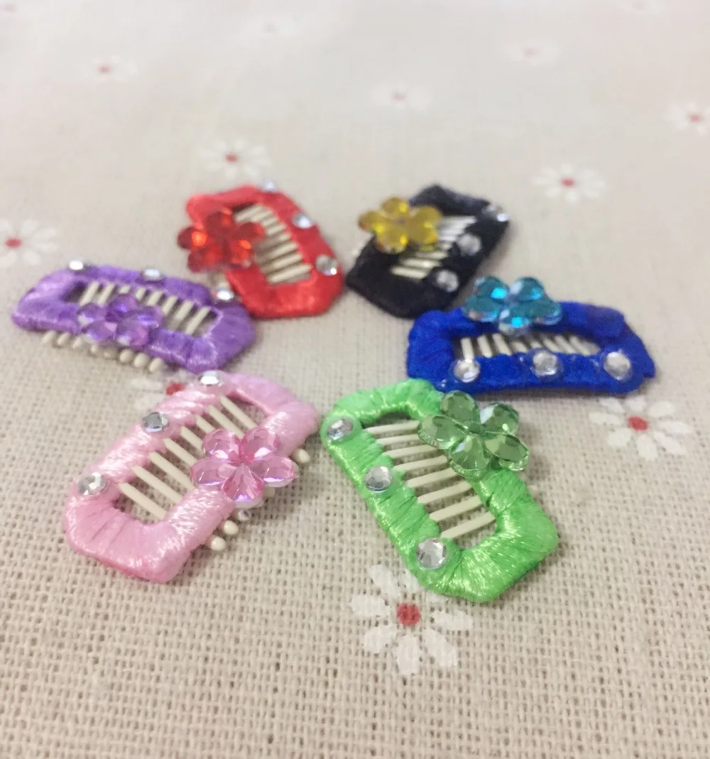 

New! Handmade mini pet dog hair clip pet cat dog hairpin Multicolor pet hair accessories 10pcs