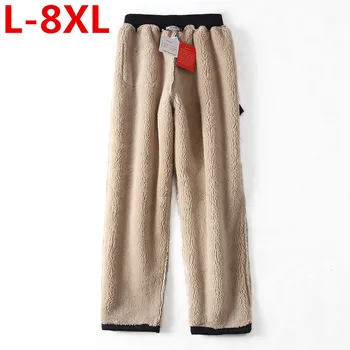 

plus new big size 8XL 7XL Outfits Winter Pants man Warm Casual Pants Fleece Spring Autumn Winter Cotton Pants Fashion Trousers