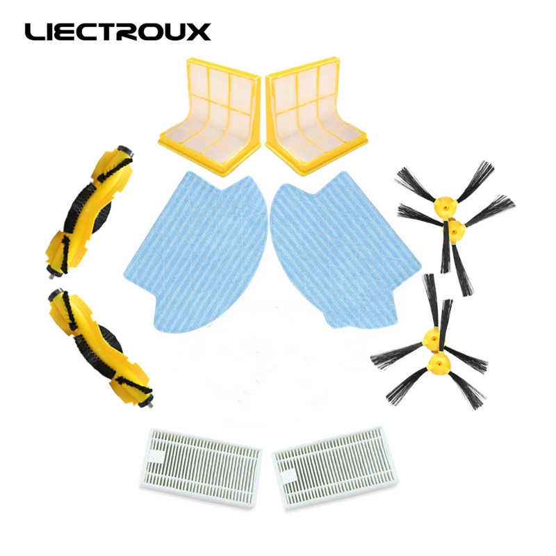 (Для B6009) робот Пылесос liectroux B6009 роликовая щетка 2 шт боковая 4 шт. hepa фильтр