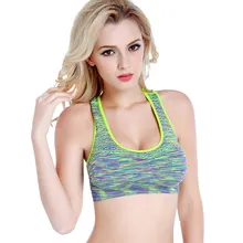 Seamless Sports Bra Yoga Fitness Workout Crop Top Tank Padded Racerback Stretch
