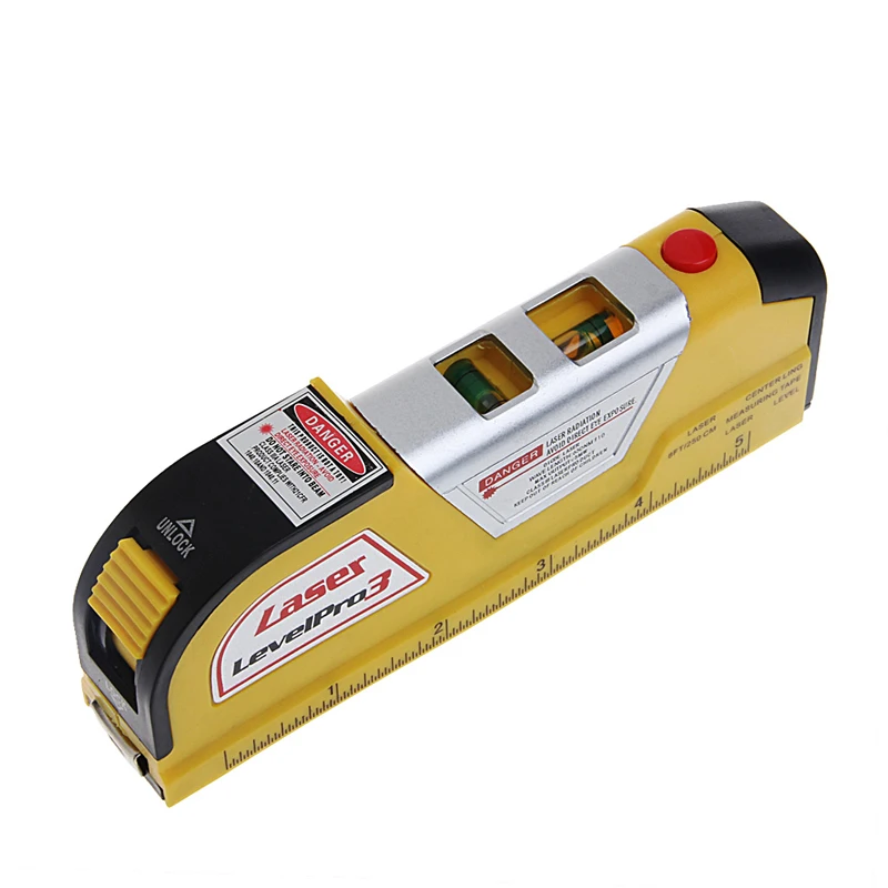 

Everlasting Multipurpose Level Laser Horizon Vertical Line Tape 8FT 2 Way Level Bubbles Level Laser Ruler Tool