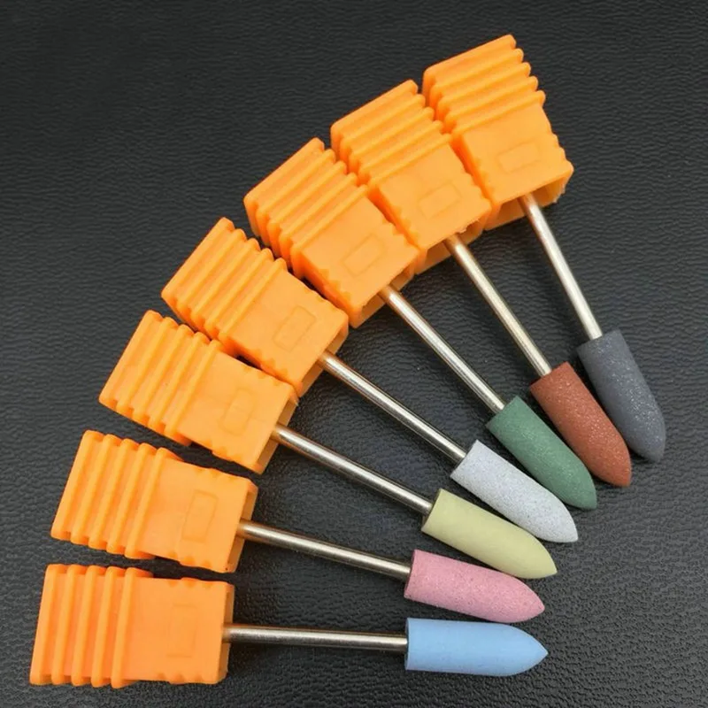 

1PC Long Bullet Head Nail Drill Rubber Silicon Material Bits Nail Buffer Machine For Manicure Nail Art Accessories