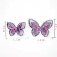 Buy 20PCS Double-Layer Embroidery Butterflies 3D Handmade Butterfly Patch Appliques For Jewlery Making Hair Accessories Online - Image 2