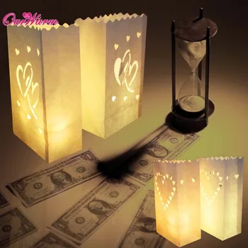

OurWarm 100Pcs Luminaria Paper Lantern Lamp Candle Bag Valentine Day Home Outdoor Marriage Decoration Tea Light Party Supplies
