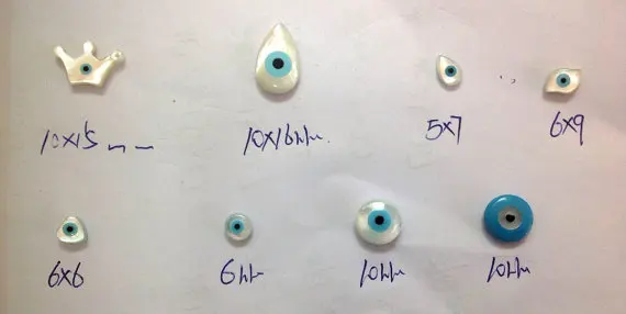 

High Quality 20pcs 4-16mm Genuine MOP Shell ,Pearl Shell Round Crown Teardrop Triangle Marquise Evil Blue White Beads--drilled