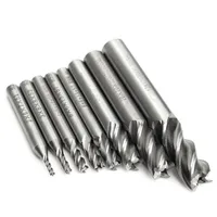 פלדה מיל עבור 8Pcs 2/3/4/5/6/8/10 / 12mm קאטר קוטר 4 חליל סוף מיל CNC קאטר HSS ישר Shank עבור סגסוגת פלדה Drill Bit כלי (1)