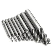 8Pcs 2/3/4/5/6/8/10/12mm Cutter Diameter 4 Flute End Mill CNC Cutter HSS Straight Shank For Alloy Steel Drill Bit Tool