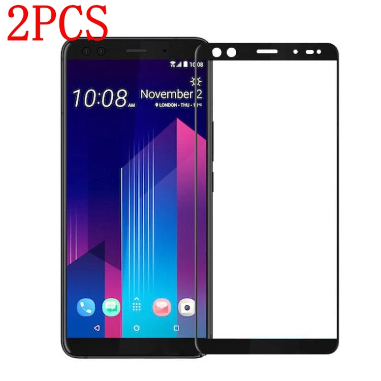 

2PCS Full Cover Tempered Glass For HTC U12 Screen Protector protective film For HTC U12 Plus glass