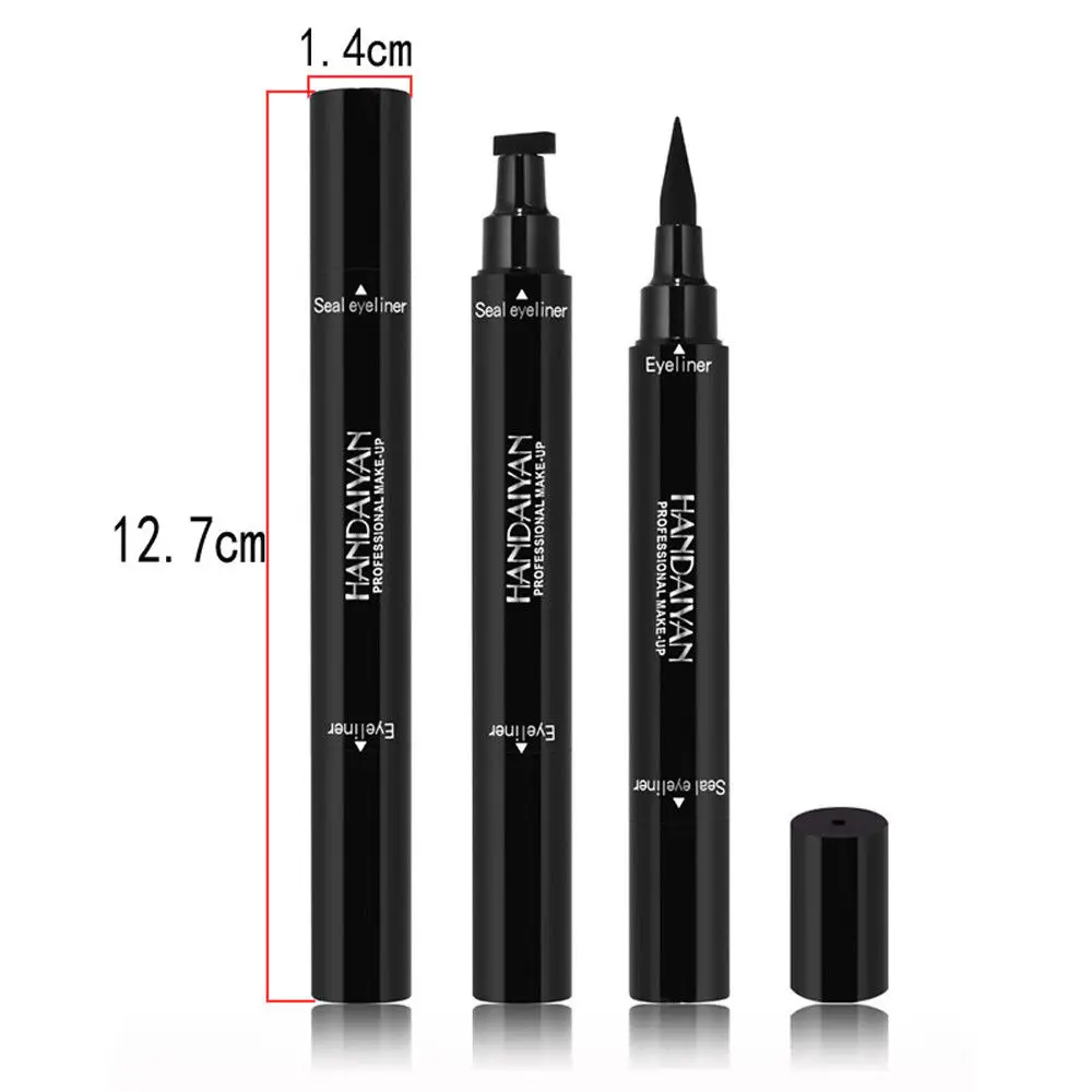 Black Dual-ended Eyeliner Pencil with Stamp Waterproof Liquid Wing Eye Liner Cosmetics Easy Makeup Black Dual-ended Eyeliner Pencil with Stamp Waterproof Liquid Wing Eye Liner Cosmetics Easy Makeup