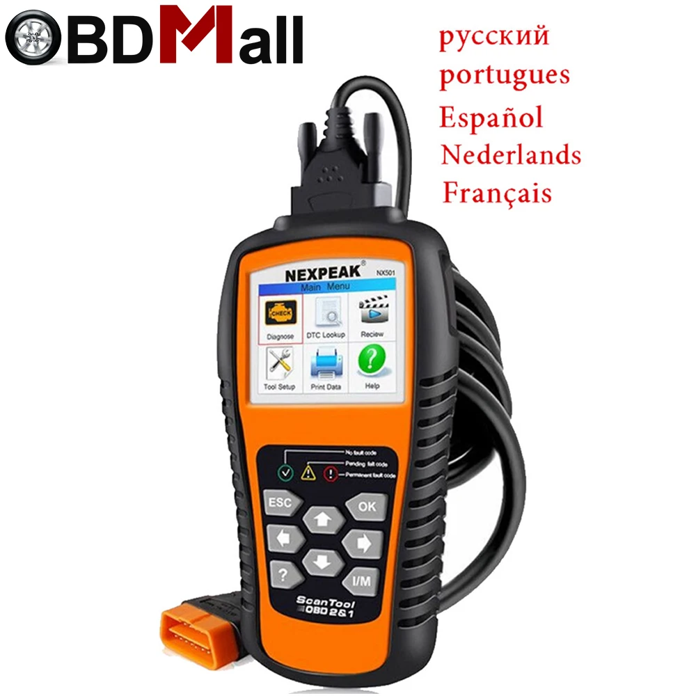 2018 Best OBD2 Auto Diagnostic Scanner NX501 Full OBD 2 Function OBD2 Autoscanner Multi-language OBD2 Automotive Scanner Russian