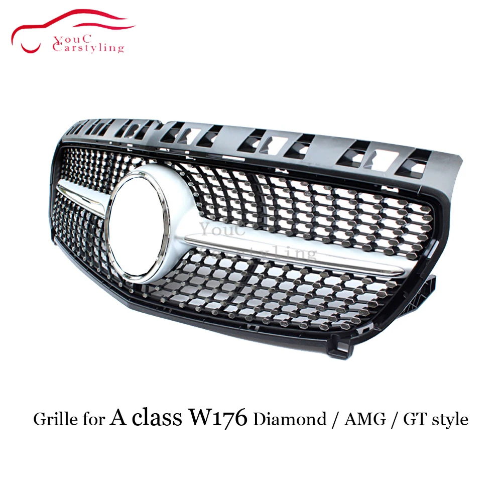 Передняя решетка GTR GT Grill Diamond AMG Style для Mercedes Benz A Class W176 A180 A200 A260 A45 автомобильный