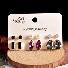 Горячая модные Великолепные женские ювелирные изделия оптом день рождения девочки мальчика вечерние жемчужные серьги для ногтей фиолетовые черные серьги агент