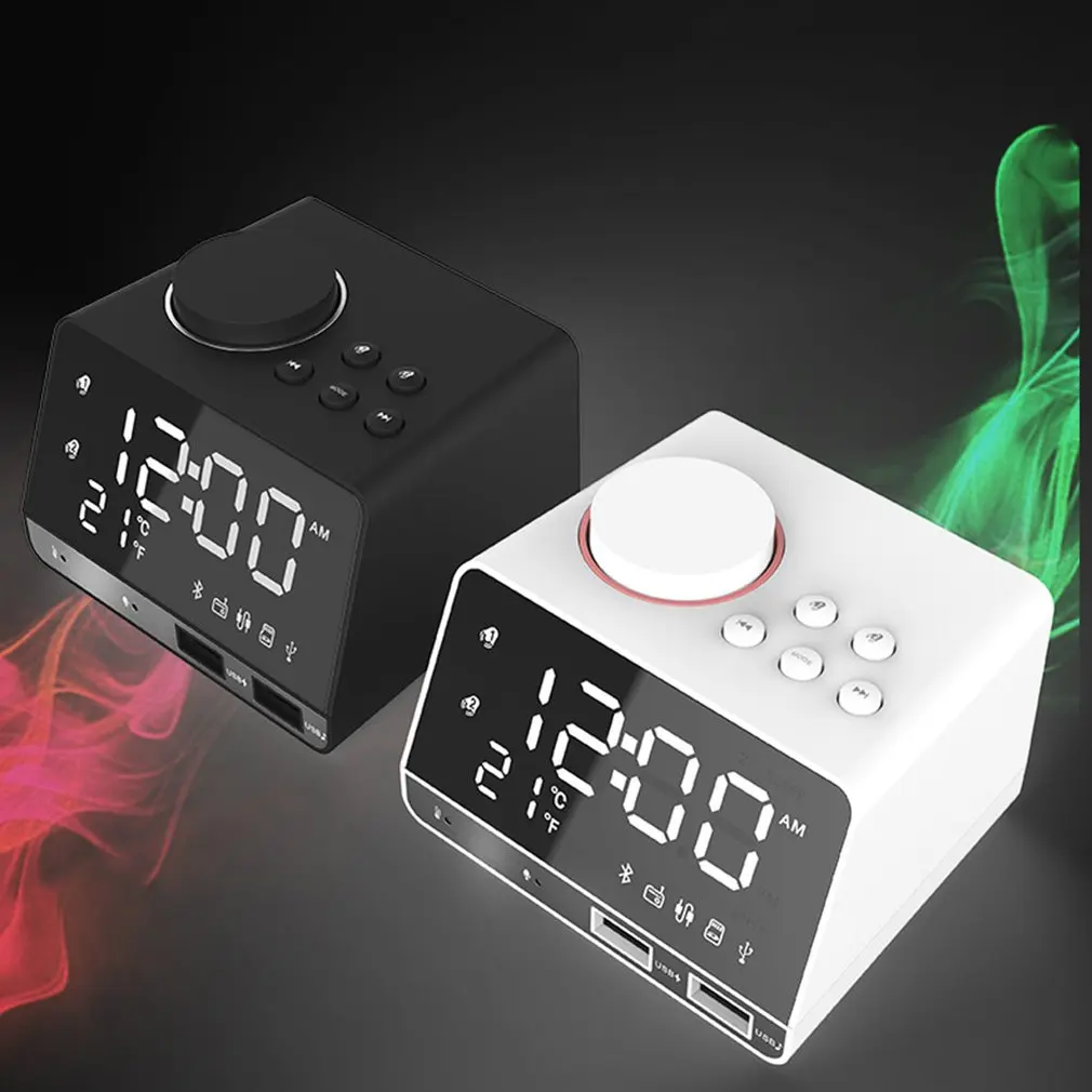 US/EU/UK Разъем K11 Bluetooth часы будильник динамик с двойным USB интерфейсом зарядка аудио