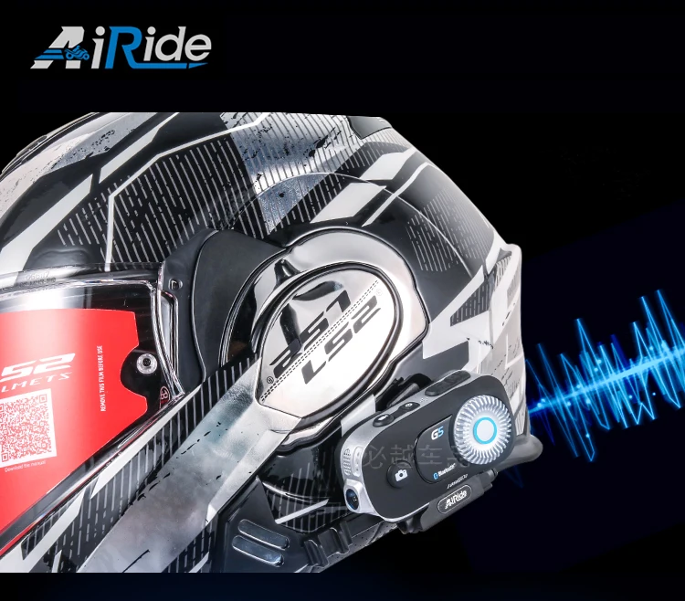 AiRide G5 500m 4 Rider Group Intercom HD 1080P видео рекордер камера мотоцикл Bluetooth домофон шлем гарнитура