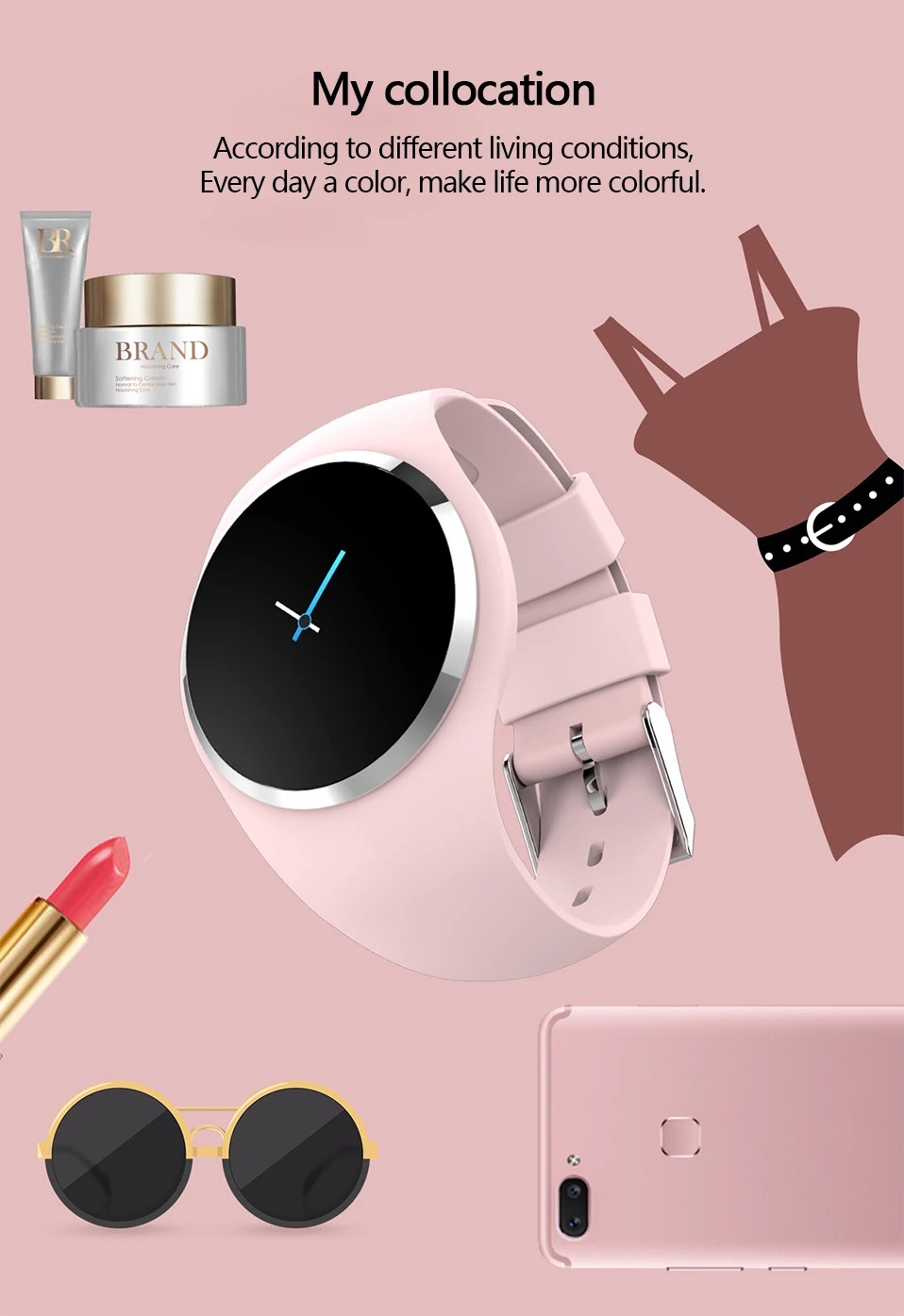 ADORARE Q1 Smart Watch Bracelet Heart Rate Monitor Smart Clock Wristband Fitness Tracker Men Women Smartwatch for Android iOS (5)