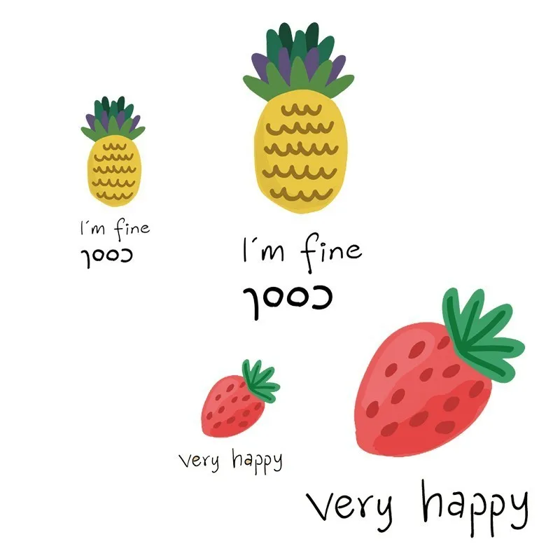 

Cartoon Summer Fruits Ironing Stickers for Clothing Strawberry Pineapple Patch Iron on Transfer Patches for Clothes Application