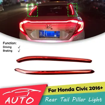 

Rear Tail Pillar Light For Honda Civic 2016 2017 2018 Red LED Window Trunk Lamp