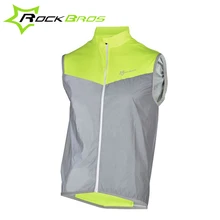 ROCKBROS защитный светоотражающий жилет куртка для езды на велосипеде из Джерси Велоспорт без рукавов для мужчин ночной бег велосипед дышащая ветрозащитная куртка