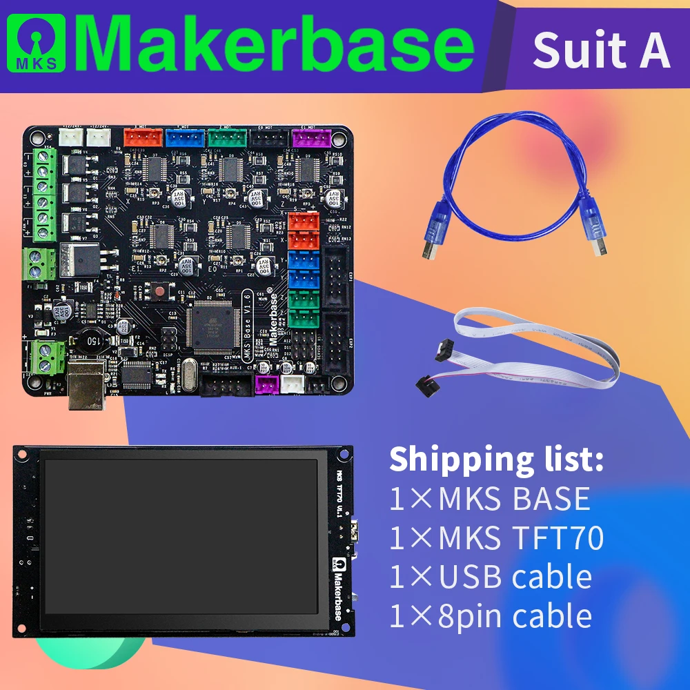 

Makerbase high performance controller kit MKS Base integrated stepper drivers and MKS TFT70