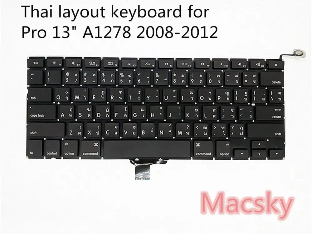 New Thai Thailand Layout Keyboard for Macbook Pro 13.3" A1278 Thai