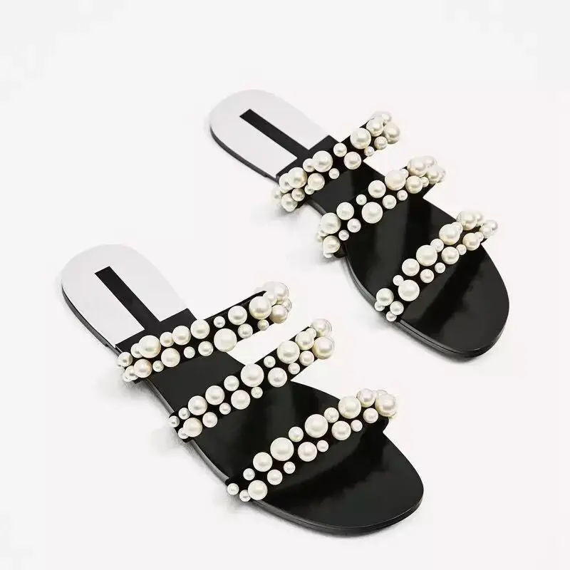 

Slippers Platform Shoes Slides Rivet Flock Sliders 2019 Flat Patent Leather Basic PU Scandals TPR Slippers Platform Flock Women