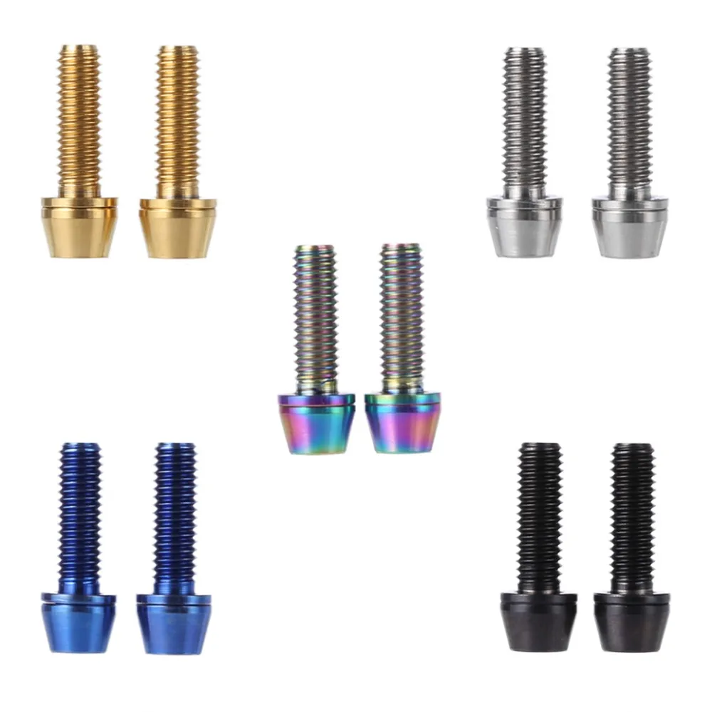 4pcs Titanium Alloy Brake Screw Washer Spacer Titanium Concave Convex Balance