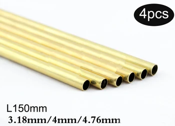 

4pcs Length 150mm Soft Shaft Bushing Copper Wearproof Pipe Sleeve Tube for RC Boat Model Diameter 3.18/4/4.76mm