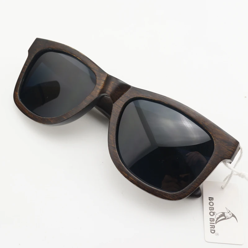 US $24.74 Bobo Bird Wooden Men Sunglasses Casual Polarized Women Sun Glasses Black Framed With Gift Box Gafas De Sol Mujer