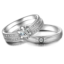 0.20ct Diamond Wedding Couple Set Rings 18K White Gold Handmade Luxury Engagement Jewelry Wedding Band