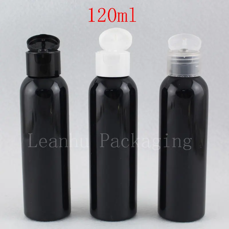 Wholesale 120ml X 50 Black Health Care Container Plastic Flip Top Lid