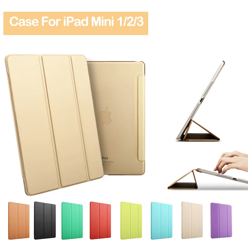

For Apple iPad mini 1 2 3 PU Leather Smart Case Stand Magnetic Auto Sleep Wake UP Pouch Cover for mini iPad 1/2/3