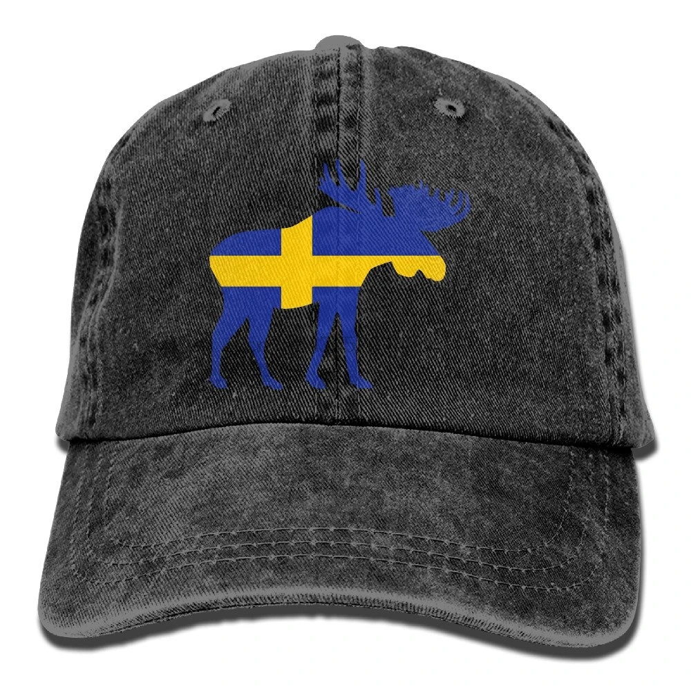

Swedish Flag and Moose Unisex Jeanet Baseball Cap Adjustable Cricket Cap