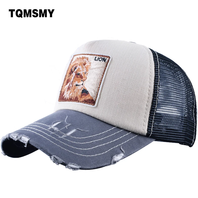 

TQMSMY Male Baseball Cap Embroidery Lion Mesh Hats For Men Women Snapback Trucker hats Casual Hip Hop caps bone Casquette TMWLSZ