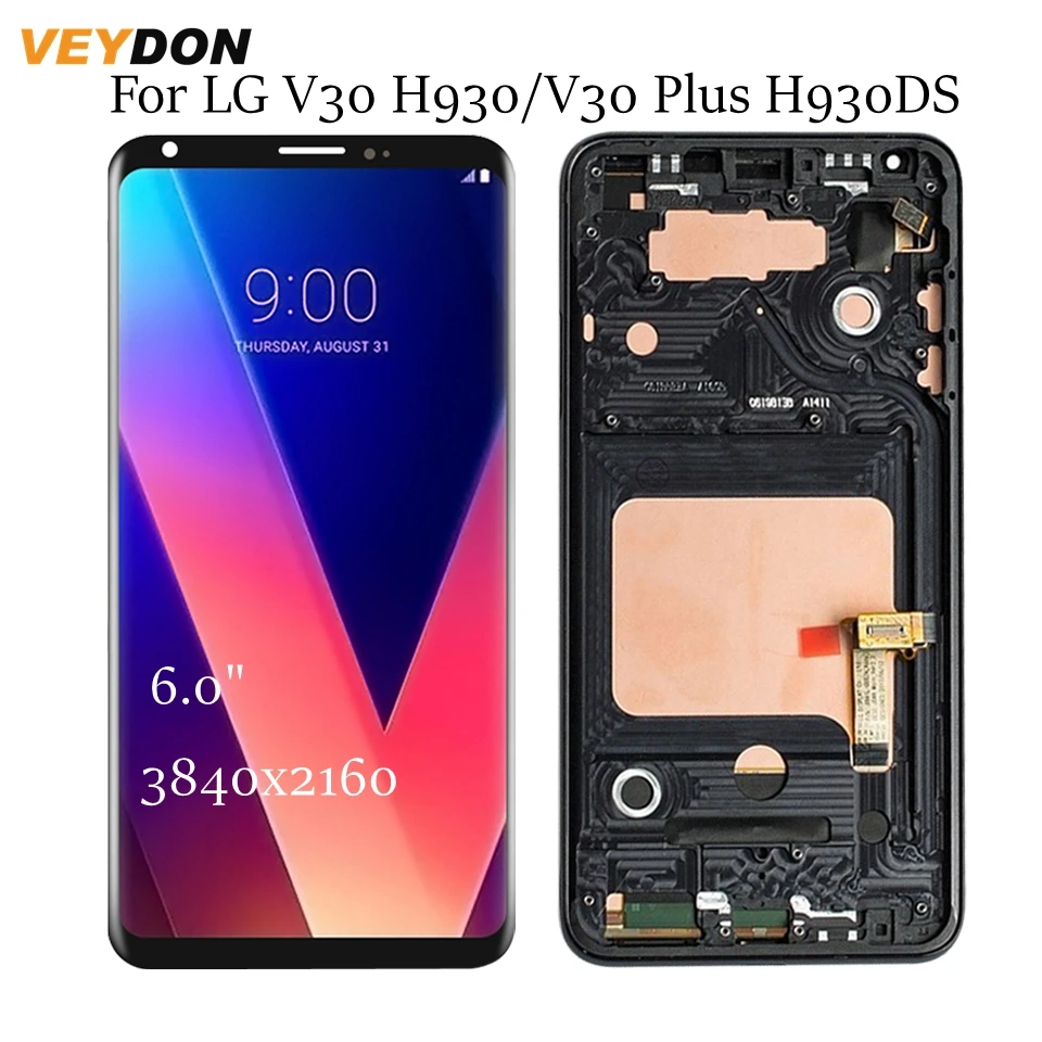 

6.0"For LG V30 h930 LCD Display Touch Screen Digitizer Replacement For LG v30 plus h930ds LCD Screen With Frame