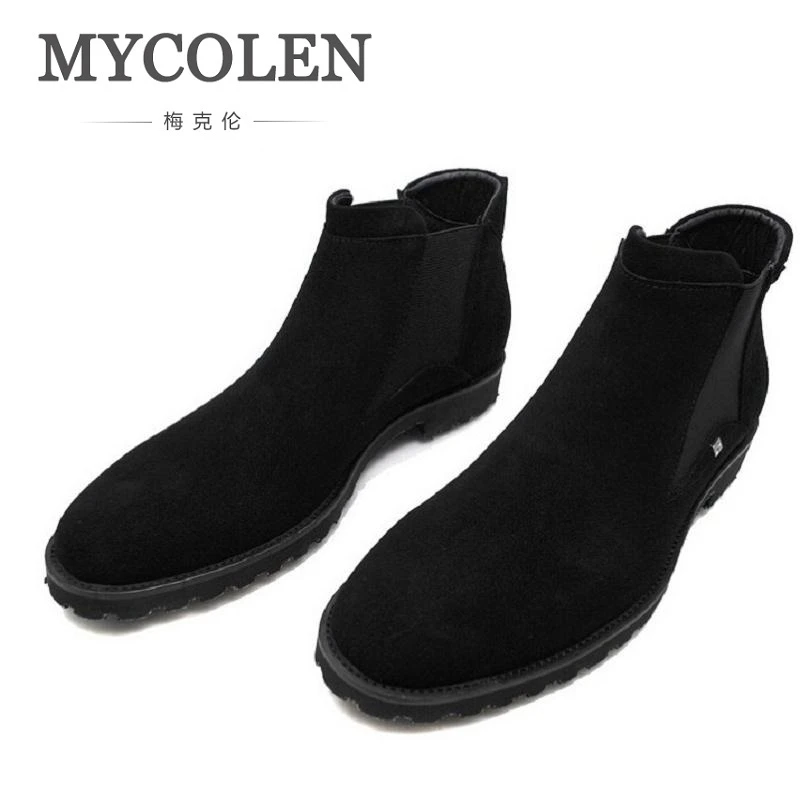 MYCOLEN/Мужская обувь Новое поступление мужские ботинки челси модная зимняя из