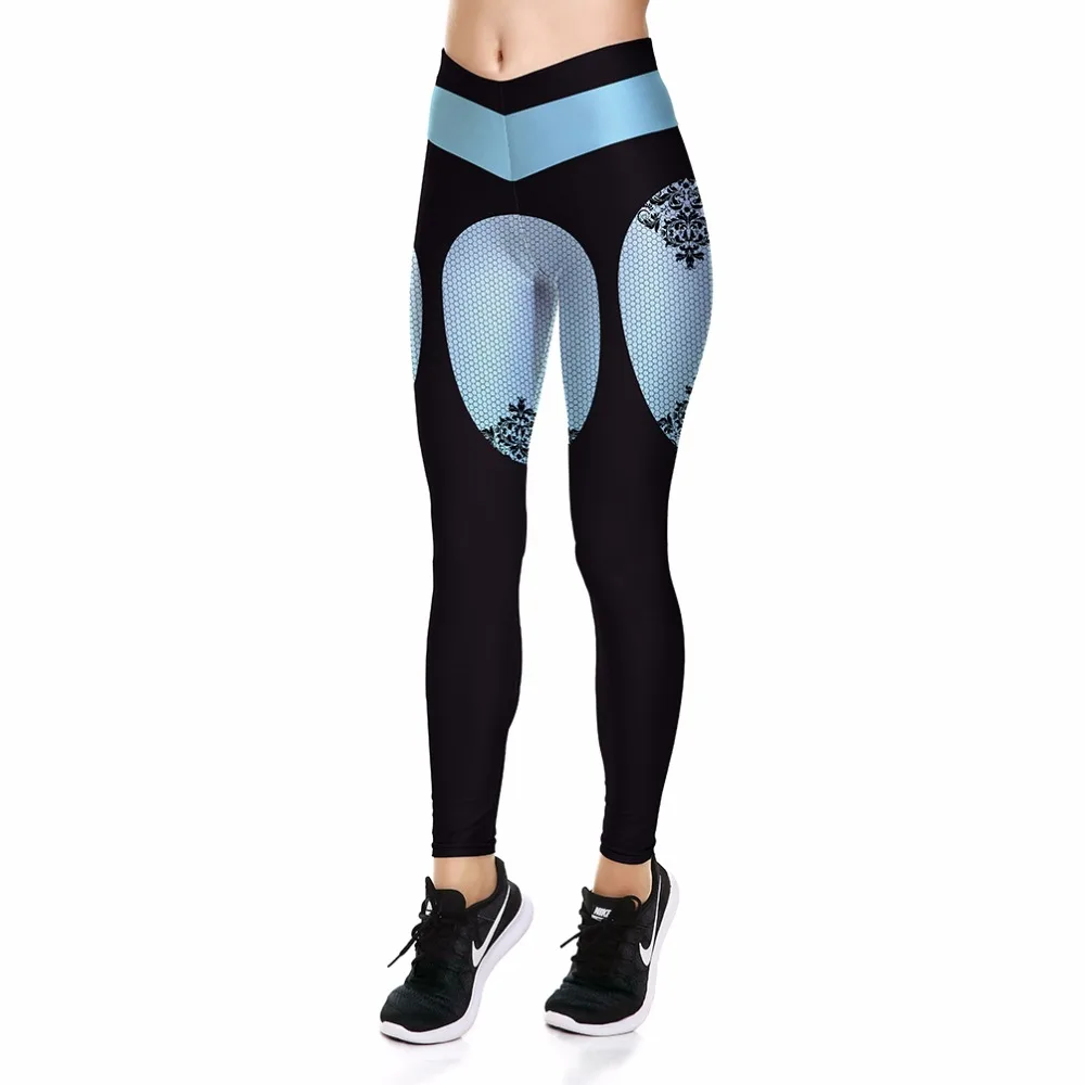 New Arrival Women Dot Print Blue Pink Yoga Pants XS To XL Breathable in Yoga Pants from Sports
