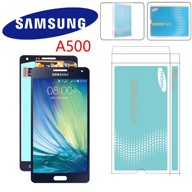 Оригинальный super AMOLED ЖК дисплей для SAMSUNG Galaxy A5 2015 A500FU A500 A500F A500M сенсорный экран