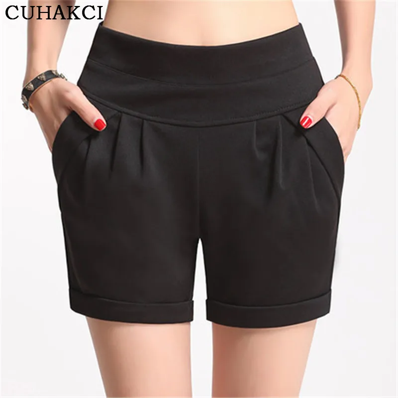 High Top quality summer Shorts Women Candy Color High-Waist Imitate Chiffon Short Solid Boots Shorts Casual Wear Plus Size S-4XL