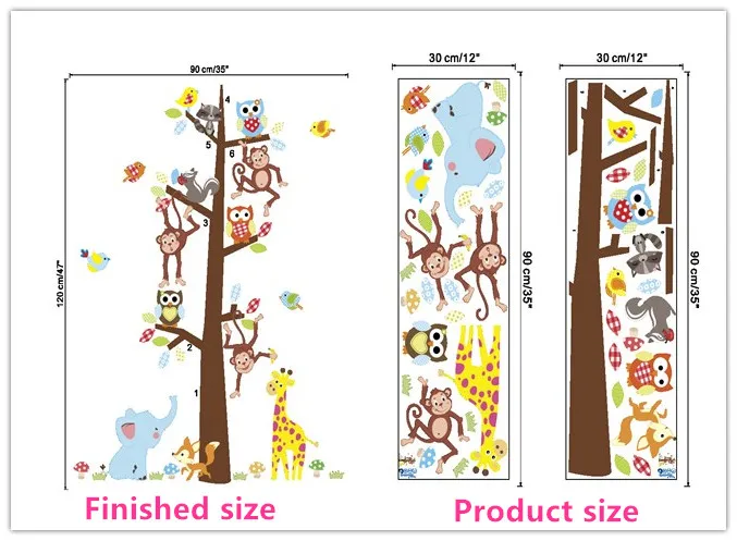 Лес Животные Жираф Обезьяна Сова Дерево наклейки на стену для детской комнаты Детская Наклейка на стену детская спальня декор плакат на стену - Цвет: 858