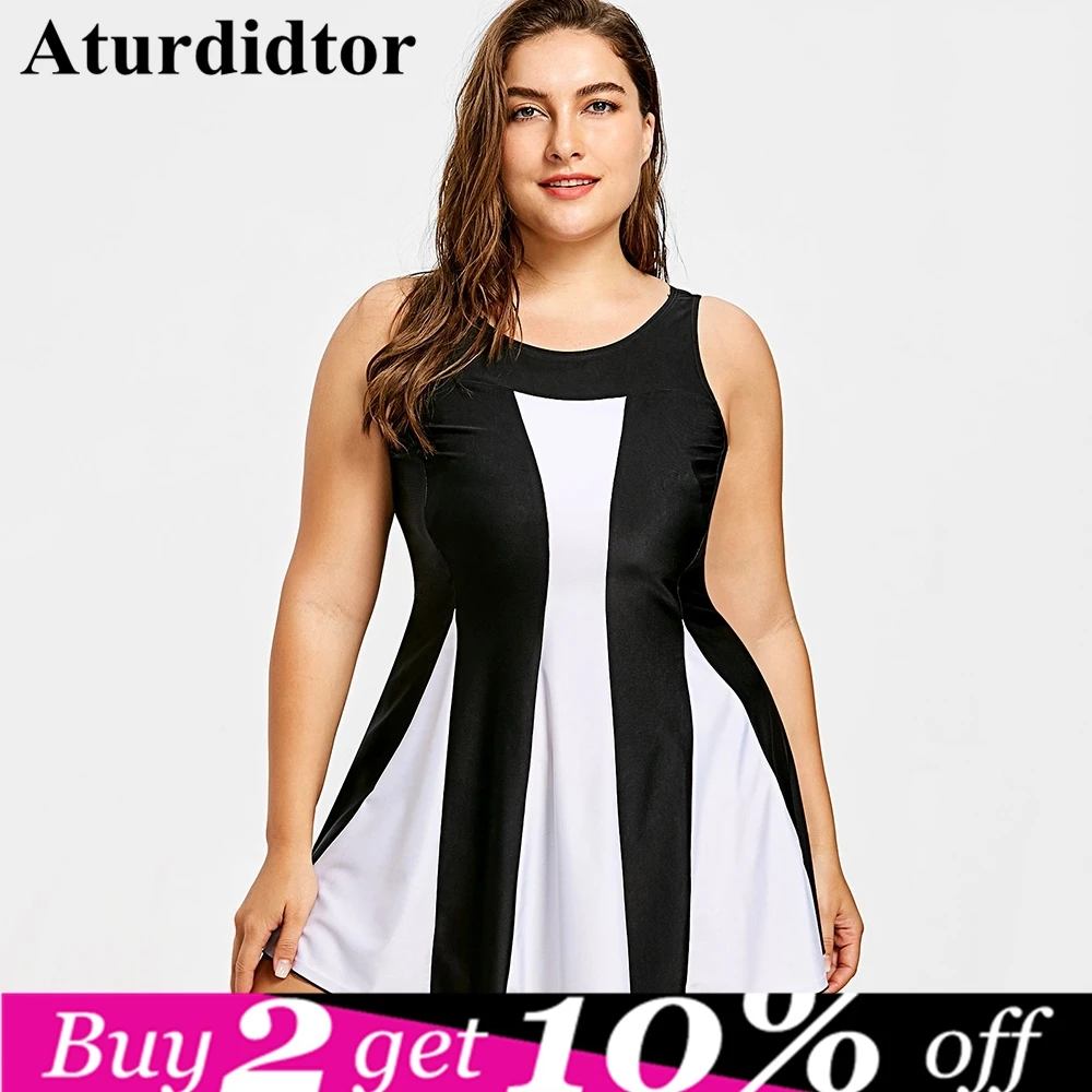 

Plus Size Two Tone Skirted Tankini Set Women Bikini Swimwear Bathing Suit Swim Set Low Waisted Sexy Summer Beach Wear Swimsuit