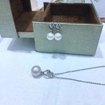 

925 Silver Pearl Pendant and Earrings Component Findings Jewelry Set Mounts Settings Mountings Parts for Pearls Stones Beads