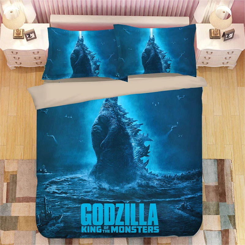 Godzilla Gojira 3D постельное белье пододеяльники наволочки мультфильм Аниме монстр одеяло комплекты постельного белья постельное белье