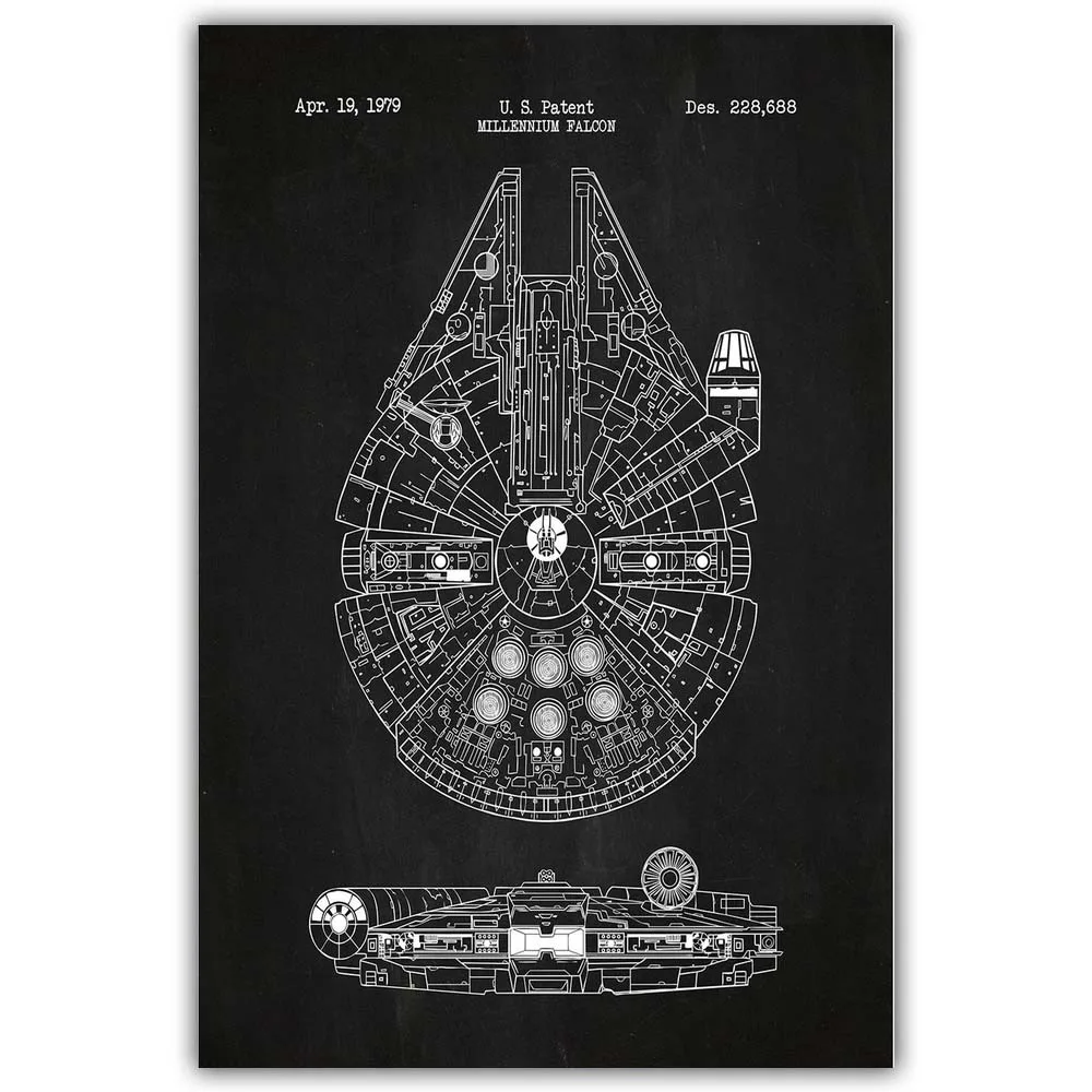 Star Wars Millennium Falcon x-wing рисунок на стену Художественная печать на холсте плакат Масляные картины для гостиной без рамки - Цвет: 14