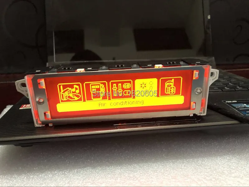 Kopen Originele!!! 5 menu Rood Scherm Ondersteuning USB Dual zone Air Bluetooth Display monitor 12 pin voor Peugeot 307 407 408 citroen C4 C5