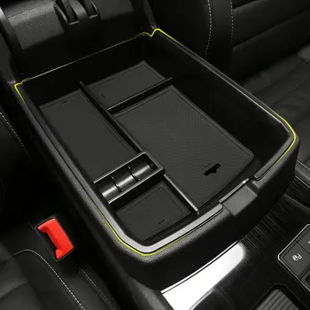 

For Volkswagen V-W Teramont Atlas 2017-2018 Black Car Central Console Armrest Storage Box Tray Case