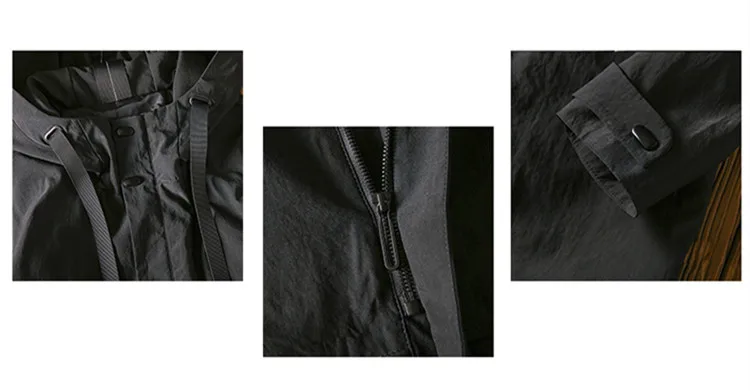 Стиль мужской модный Тренч осеннее Мужское пальто свободные однотонные куртки повседневные ветровки с капюшоном для мужчин размера плюс M-3XL