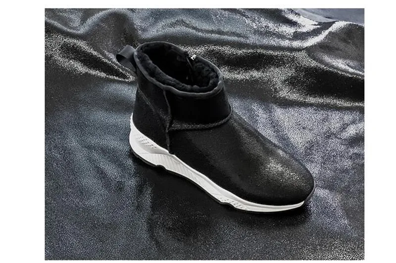 Black& Street Women Real Fur Winter snow Boots shearling causal trainer waterproof genuine leather handmade snow B